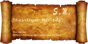 Steininger Máté névjegykártya